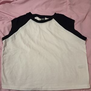 Wild Fable Black and White Crop Top